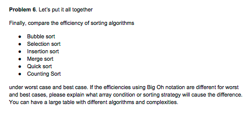 Solved Let's put it all together Finally, compare the | Chegg.com