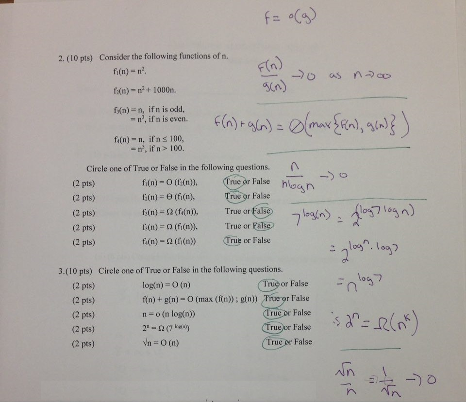 Solved Algorithm Analysis Problems #3) Please explain the | Chegg.com