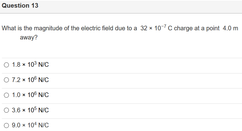 Solved What is the magnitude of the electric field due to a | Chegg.com