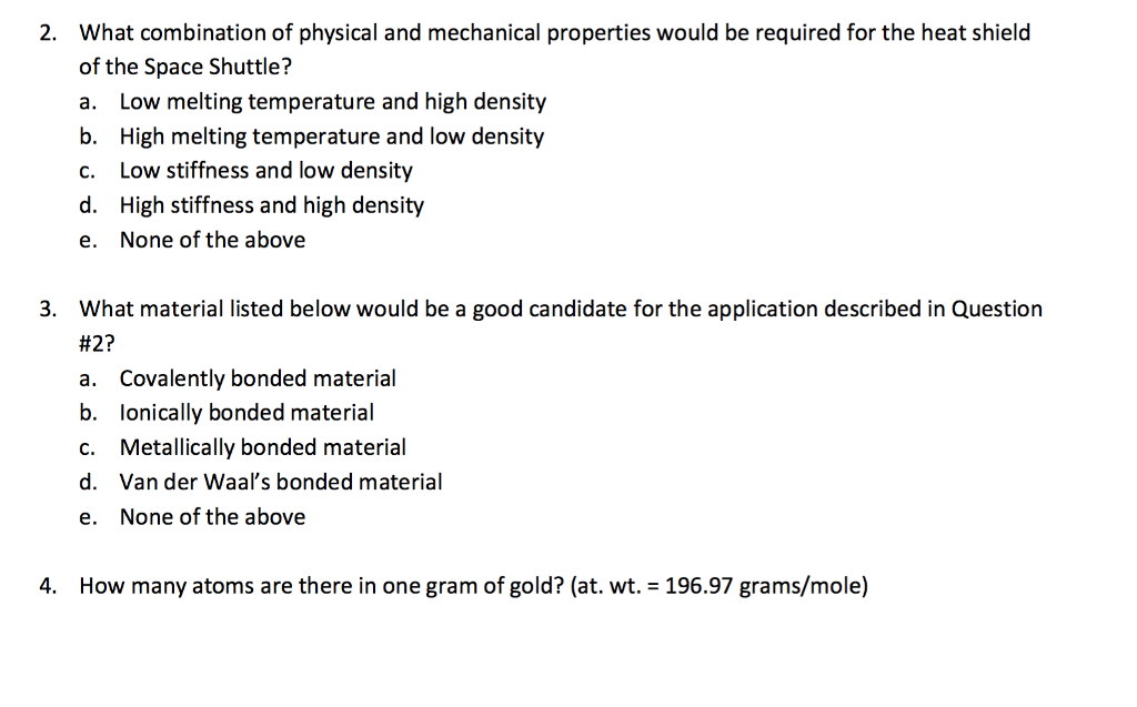 Solved 2. What combination of physical and mechanical