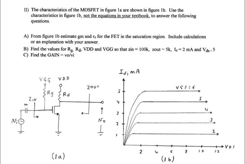 Solved The characteristics of the MOSFET in figure 1a are