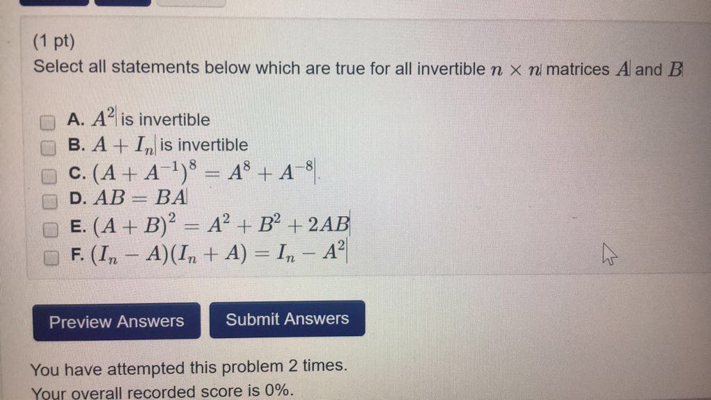 Solved Select All Statements Below Which Are True For All | Chegg.com