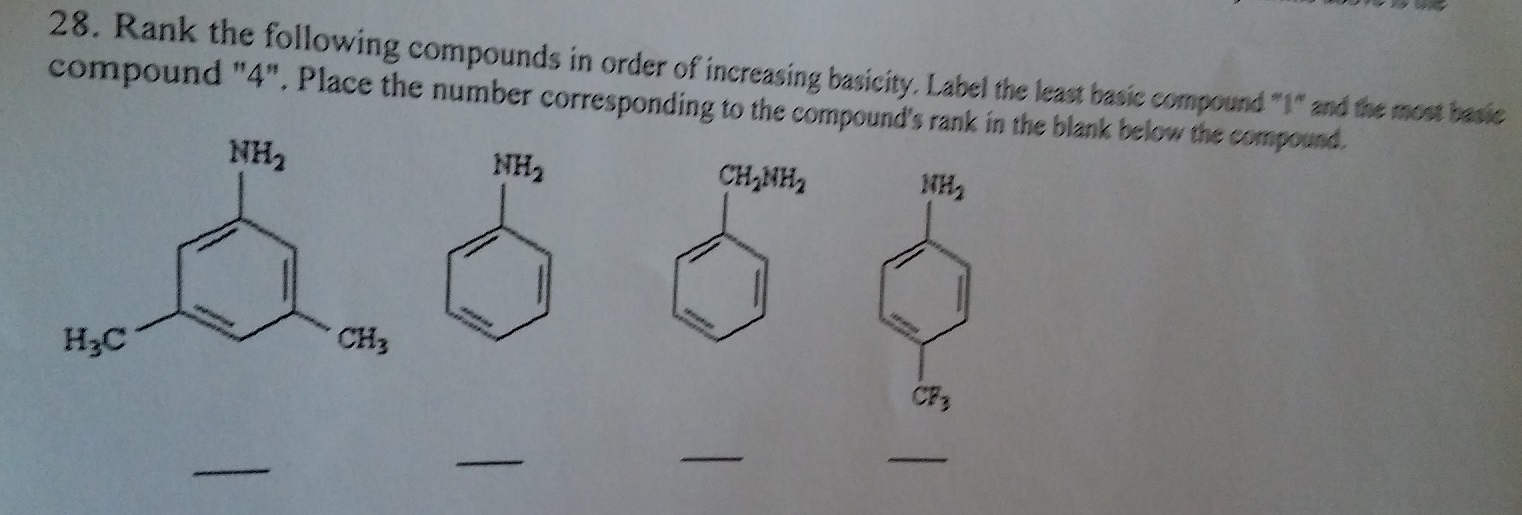 Solved Rank the following compounds in order of increasing | Chegg.com