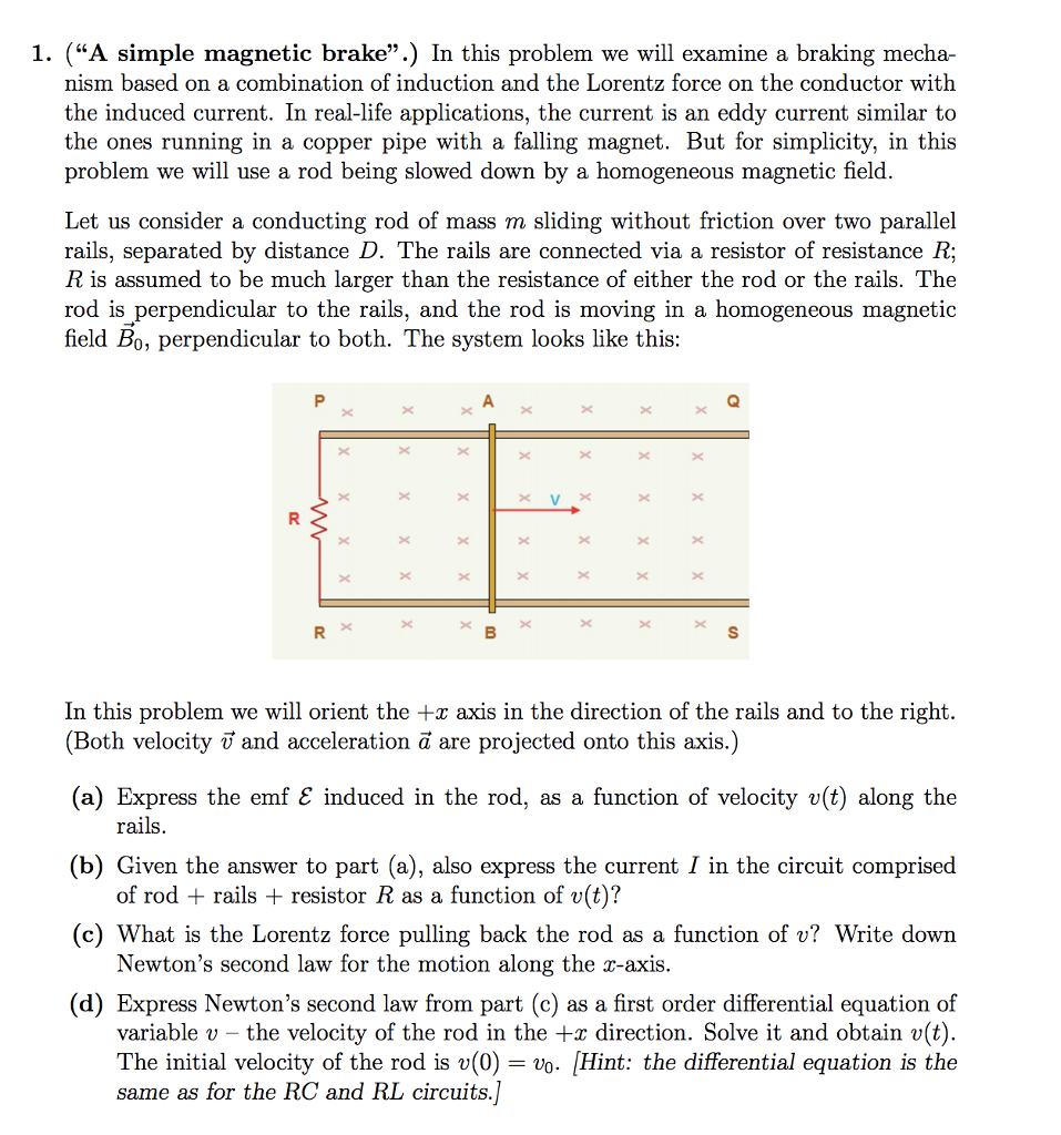Solved 1. ("A simple brake".) In this problem we