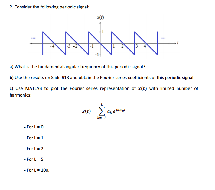 Solved Consider The Following Periodic Signal: A) What Is | Chegg.com