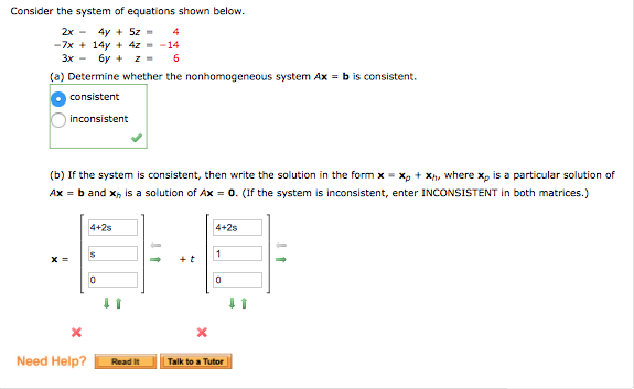 Solved Consider The System Of Equations Shown Below 2x