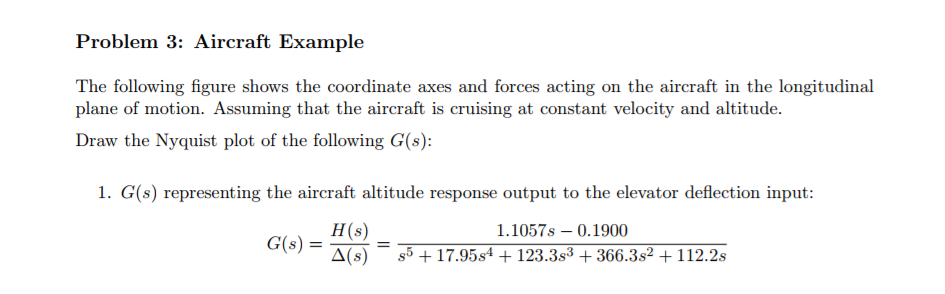 Solved Problem 3: Aircraft Example The following figure | Chegg.com