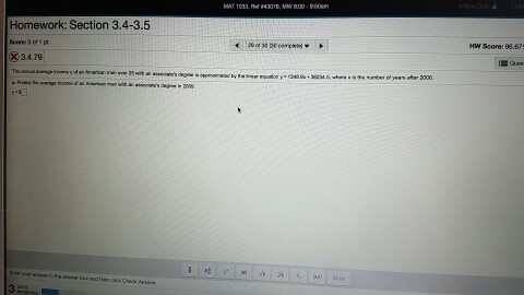 Homework: Section 3.4-3.5 x 34.79 | Chegg.com