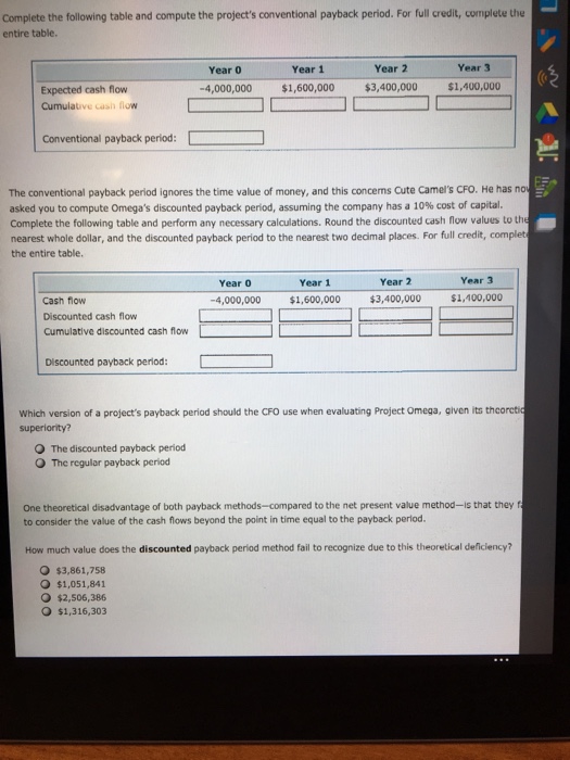 Solved Complete the following table and compute the | Chegg.com