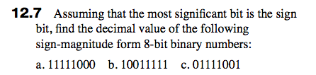 Solved Assuming that the most significant bit is the sign | Chegg.com