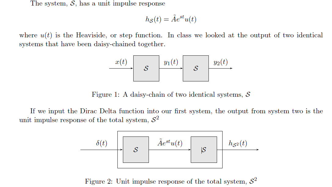 Solved The System, S, Has A Unit Impulse Response HS(t) = | Chegg.com