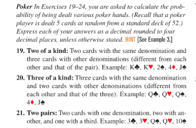 Solved Two cards with the same denomination and three cards | Chegg.com