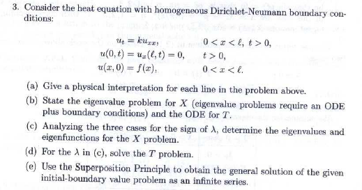 Solved 3. Consider the heat equation with homogeneous | Chegg.com