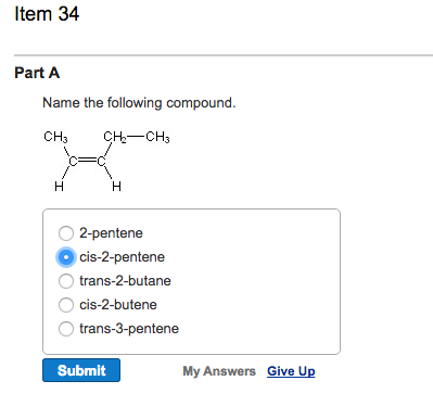 cis 2 pentene vs trans 2 pentene