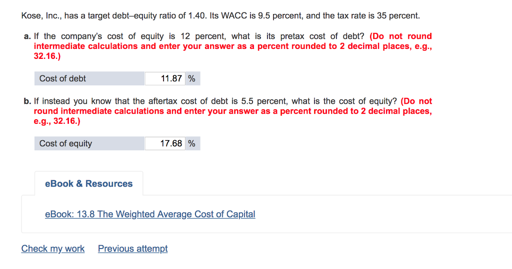 solved-kose-inc-has-a-target-debt-equity-ratio-of-1-40-chegg