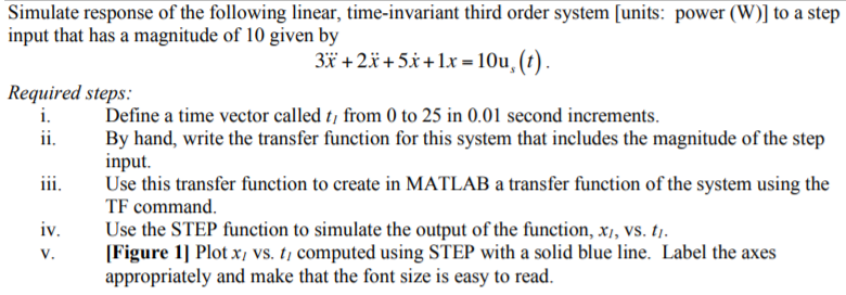 Solved Simulate response of the following linear, | Chegg.com