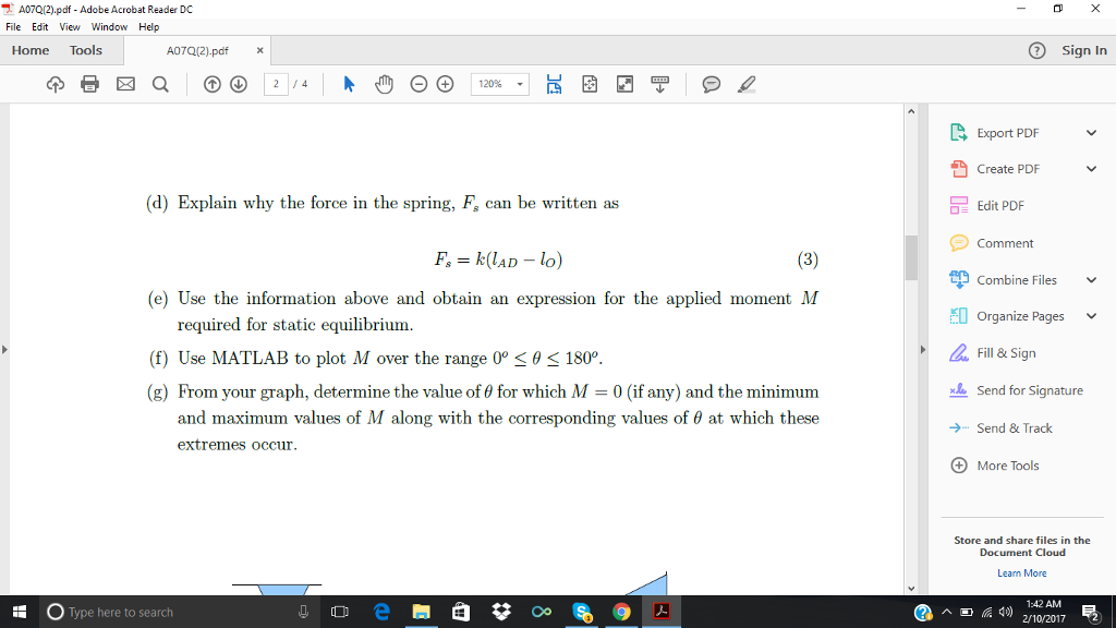 Solved A07Q(2).pdf-Adobe Acrobat Reader DC File Edit View | Chegg.com