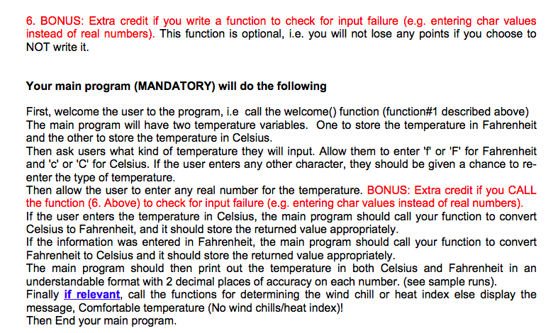 Solved 6. BONUS: Extra credit if you write a function to | Chegg.com