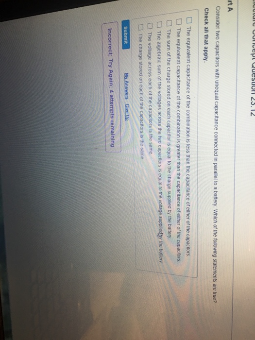 Solved rt A Consider two capacitors with unequal capacitance