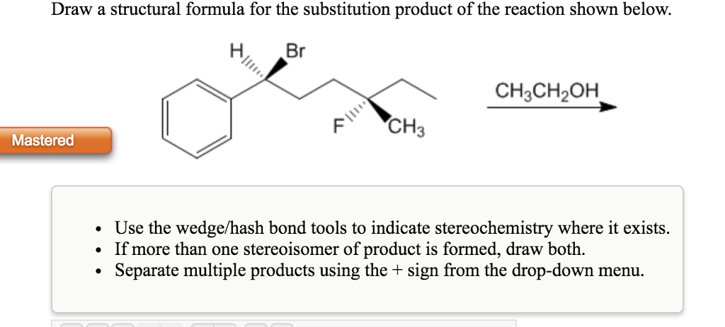 Solved Draw A Structural Formula For The Substitution Chegg