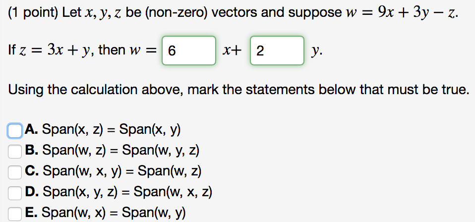 solved-1-point-w-9x-3y-z-if-z-3x-y-then-w-6-using-chegg