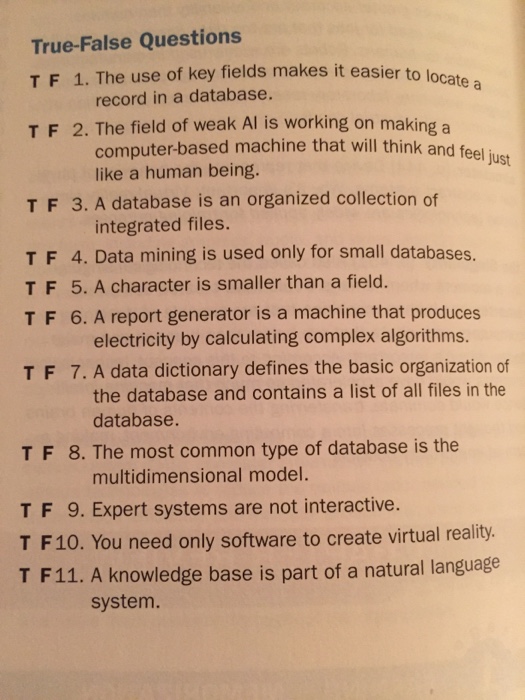 Solved The use of key fields makes it easier to locate a