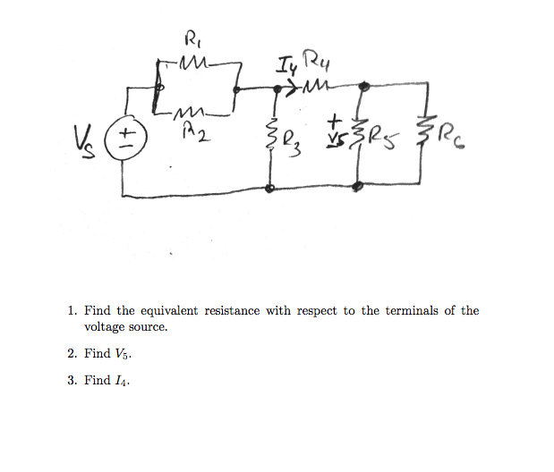 Solved 1. Find the equivalent resistance with respect to the | Chegg.com