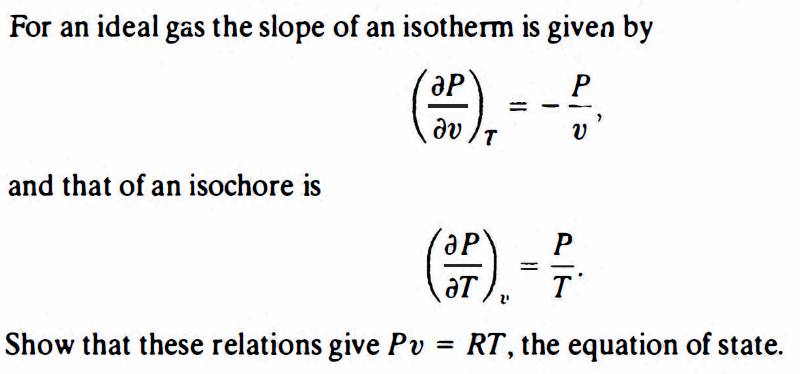 Solved For an ideal gas the slope of an isotherm is given by | Chegg.com