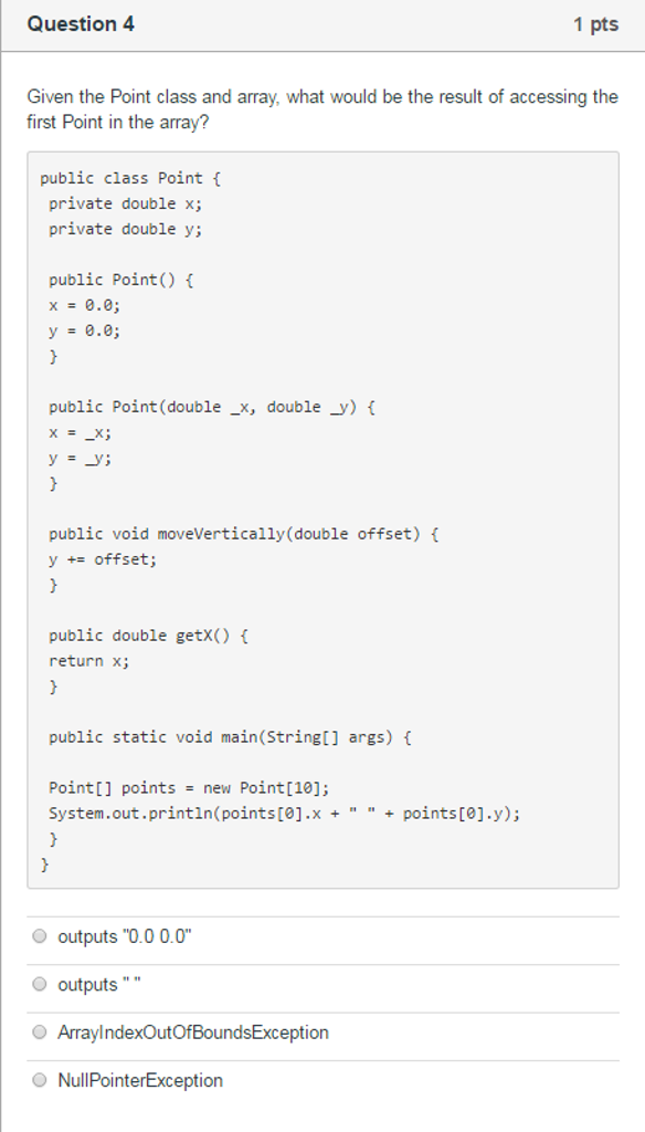 Solved Question 2 For the same class public class Point f | Chegg.com