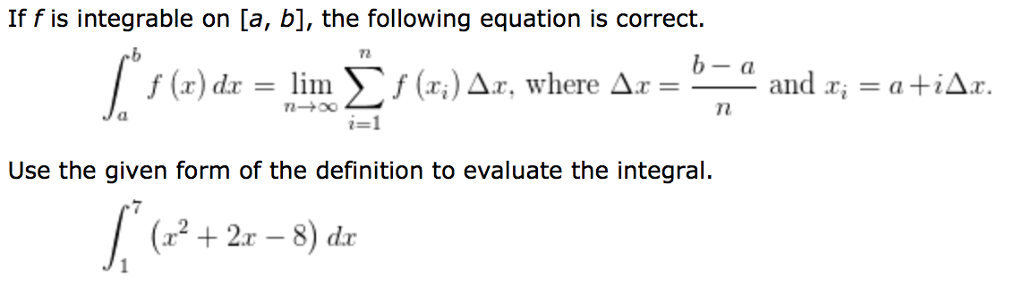 Solved If F Is Integrable On [a, B], The Following Equation | Chegg.com