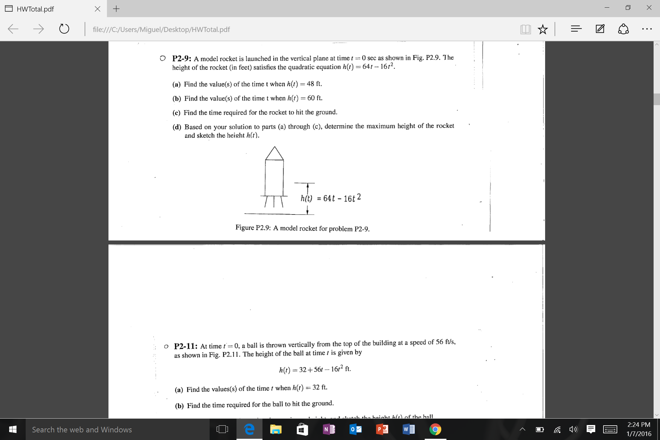 Solved P29 A model rocket is launched in the vertical