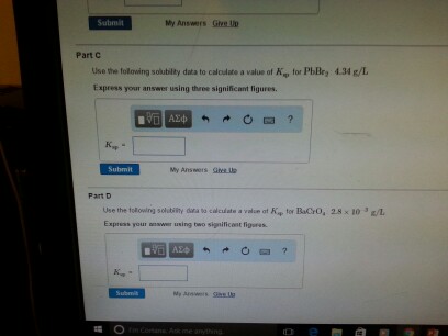 Solved Problem 15 95 Part A Use The Following Solubility Chegg Com