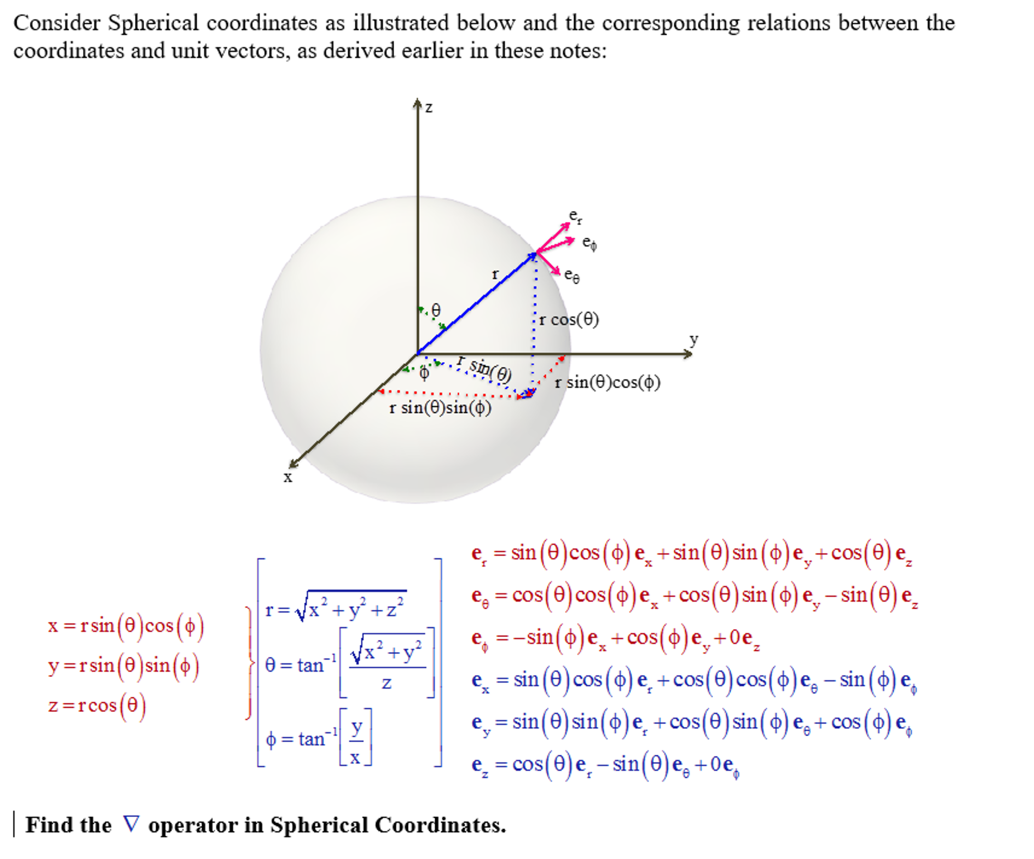 graph spherical coordinates