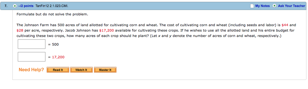 Solved 7. 12 points TanFin 12 2.1.023.CMI. My Notes Ask Your | Chegg.com