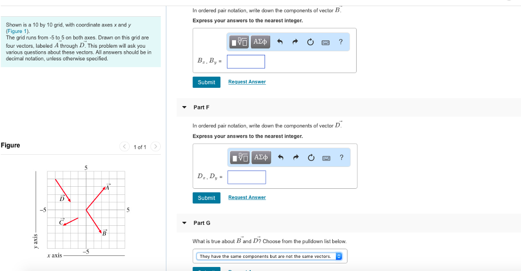 Solved -In ordered pair notation, write down the components | Chegg.com