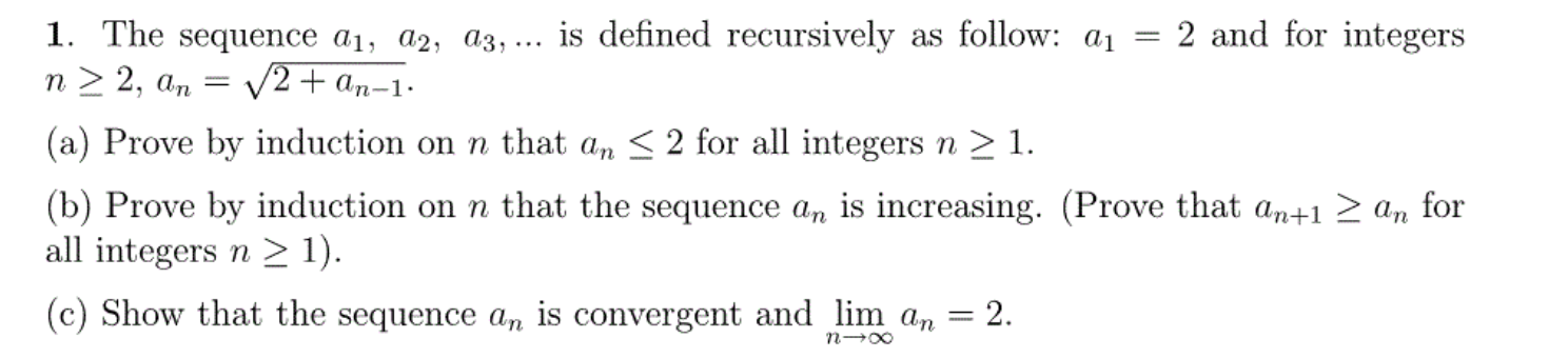 Solved The sequence a_1, a_2, a_3, ... is defined | Chegg.com