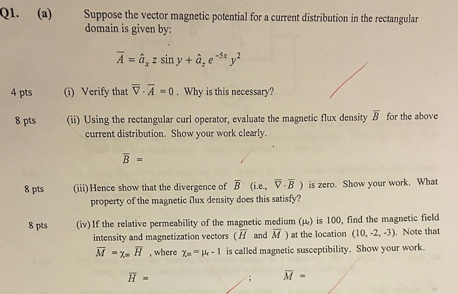 Solved Suppose the vector magnetic potential for a current | Chegg.com