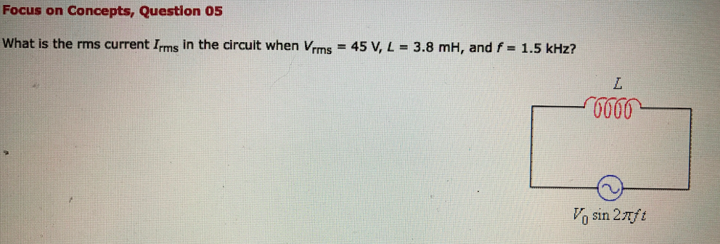 Solved What is the rms current I_rms in the circuit when | Chegg.com