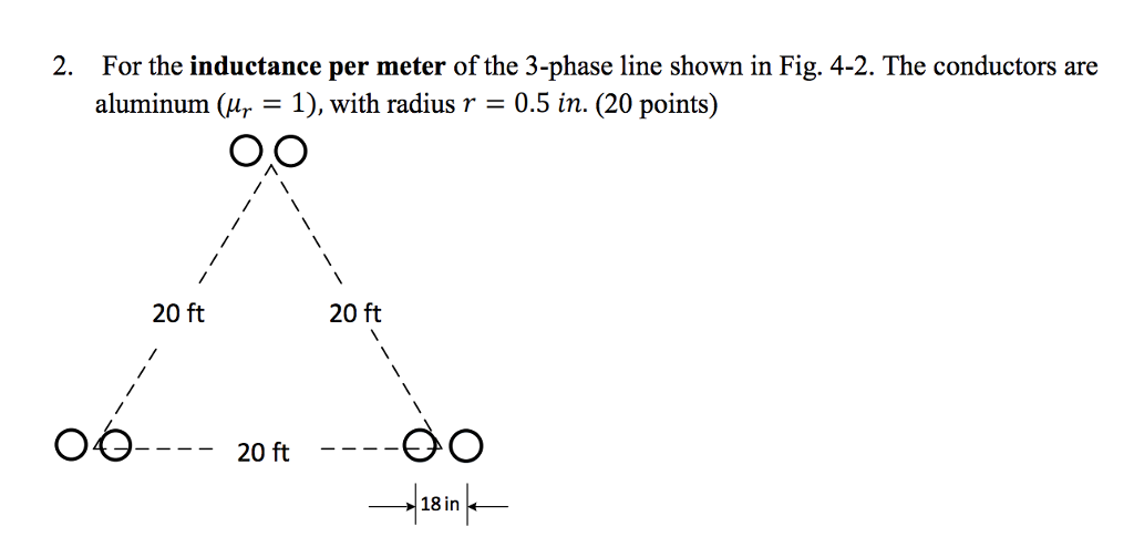 Solved 2 For The Inductance Per Meter Of The 3 Phase Line 1010