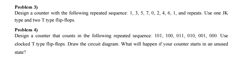 Solved Design a counter with the following repeated | Chegg.com