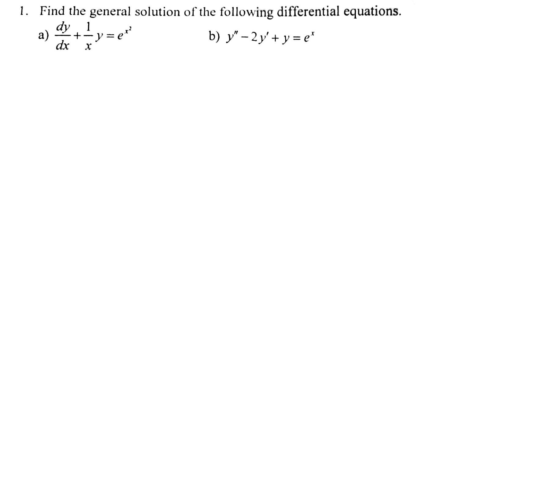 the general solution of the differential equation dy dx ex y is