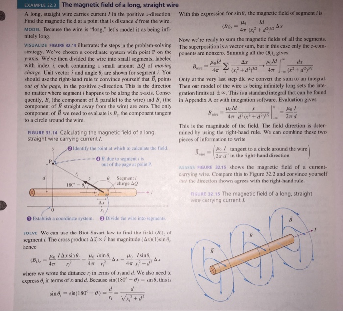 Solved A long, straight wire carries current I in the | Chegg.com