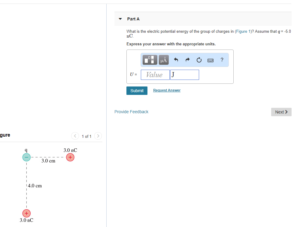 Solved Part A What is the electric potential energy of the | Chegg.com