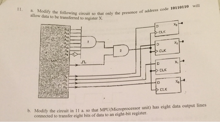 Solved Modify The Following Circuit So That Only The | Chegg.com