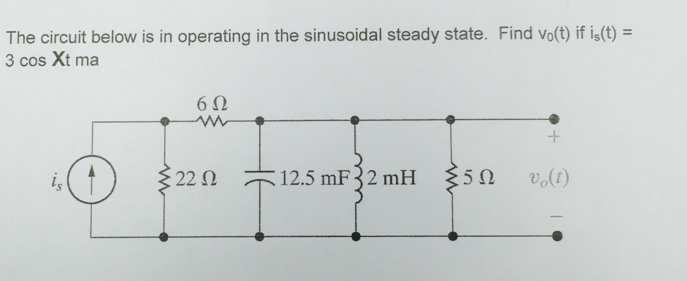 Solved The Circuit Below Is In Operating In The Sinusoidal | Chegg.com