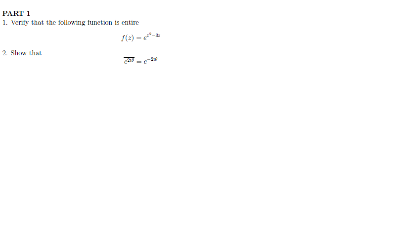 Solved PART 1 1. Verify that the following function is | Chegg.com