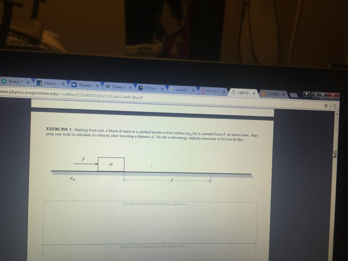 Solved Starting from rest, a block of mass m is pushed