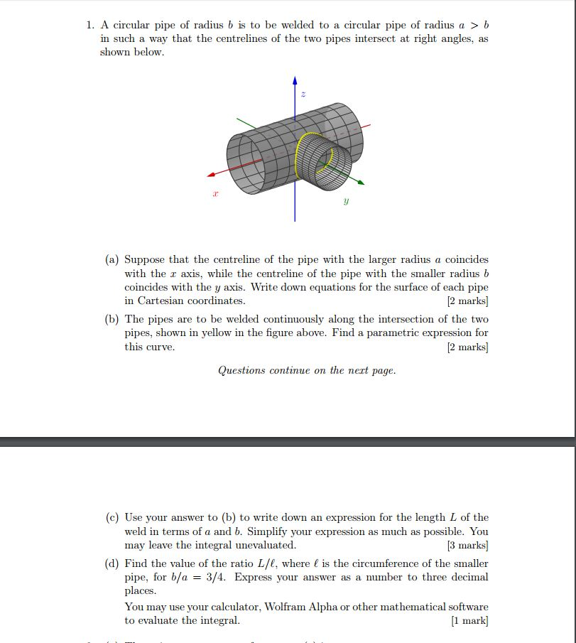 A circular pipe of radius b is to be welded to a | Chegg.com