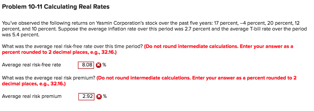 Solved Problem 10-11 Calculating Real Rates You've observed | Chegg.com