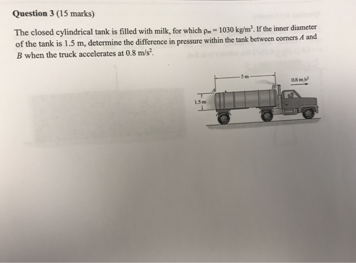 Solved The closed cylindrical tank is filled with milk, for | Chegg.com